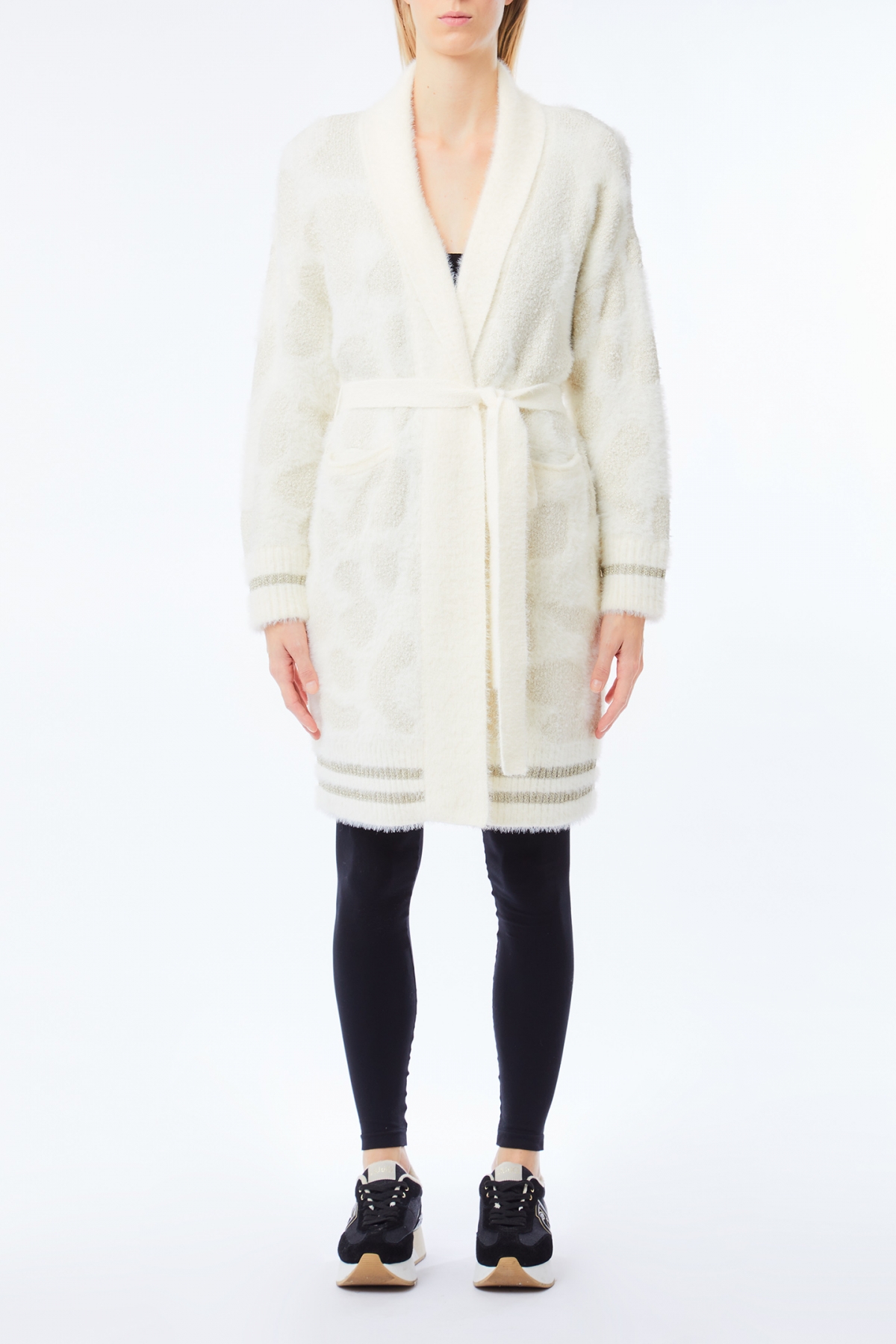 Casaco em Malha Branco com Animal Print - LIU JO 1