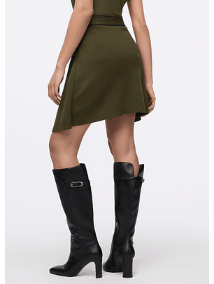 Saia em Malha Verde com Animal Print - LIU JO 