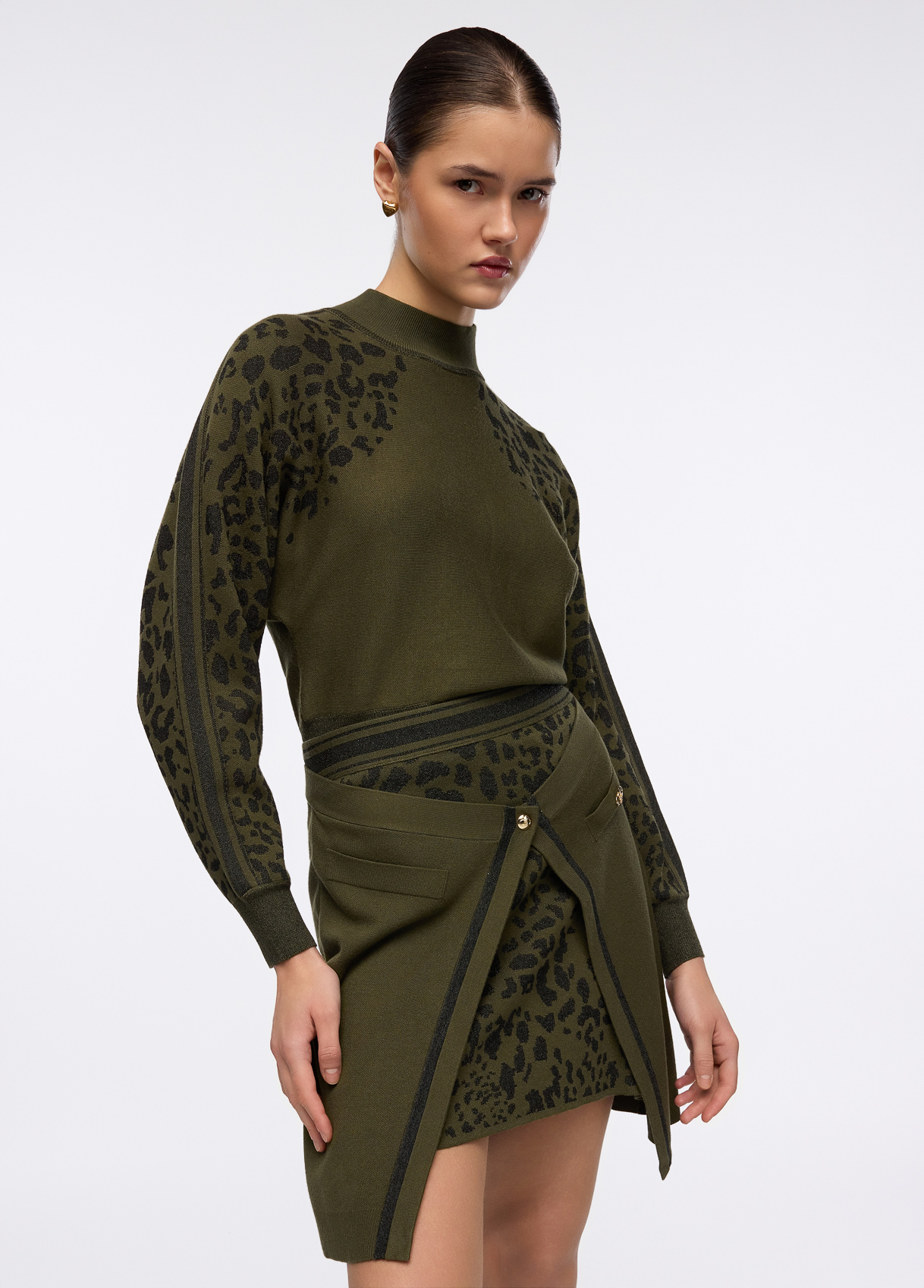 Camisola em Malha Verde com Animal Print - LIU JO  1