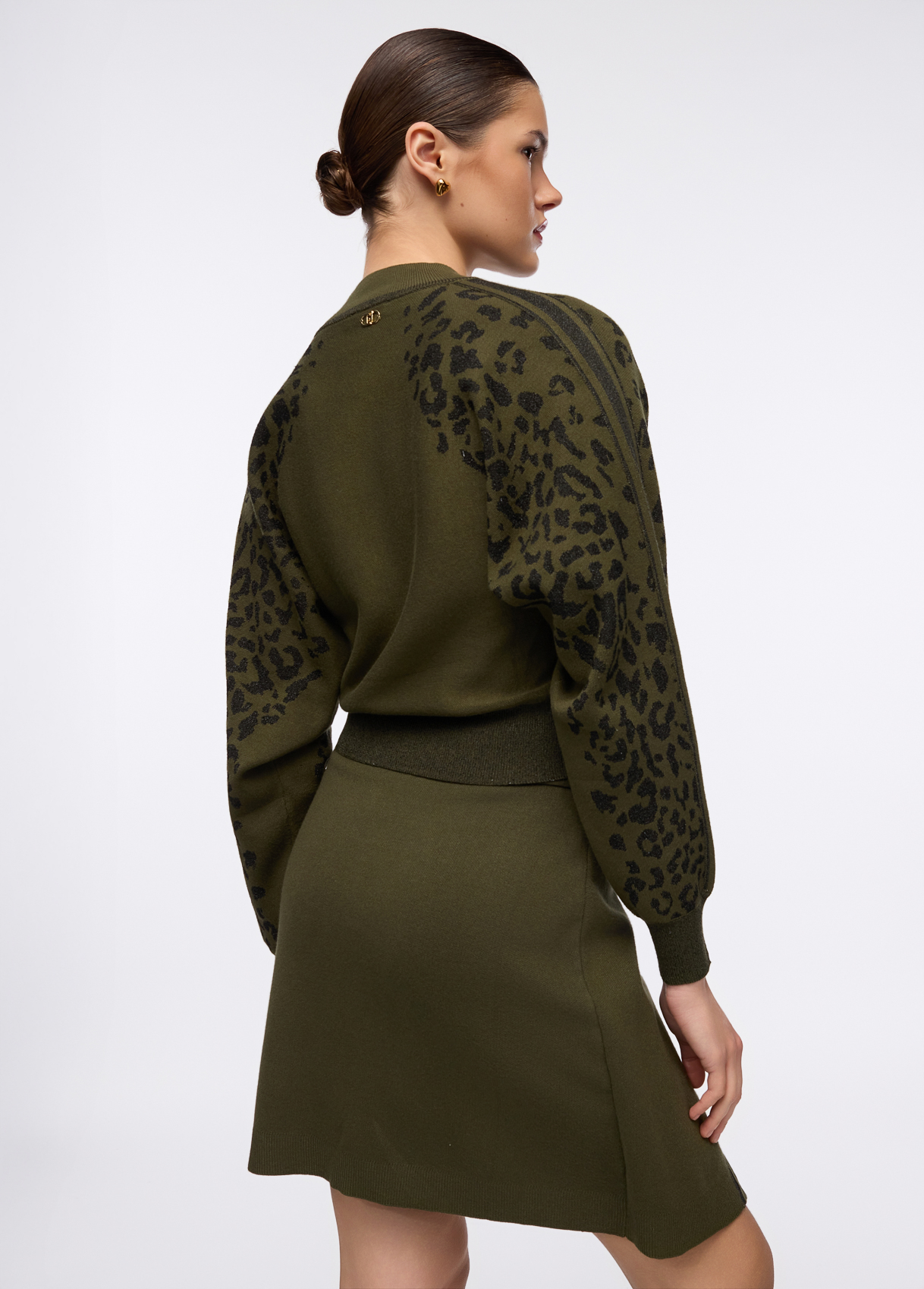 Camisola em Malha Verde com Animal Print - LIU JO  3