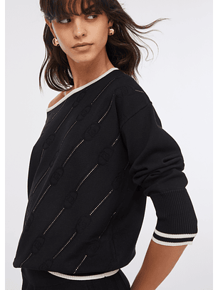 Camisola de Malha Preta com Strass - LIU JO