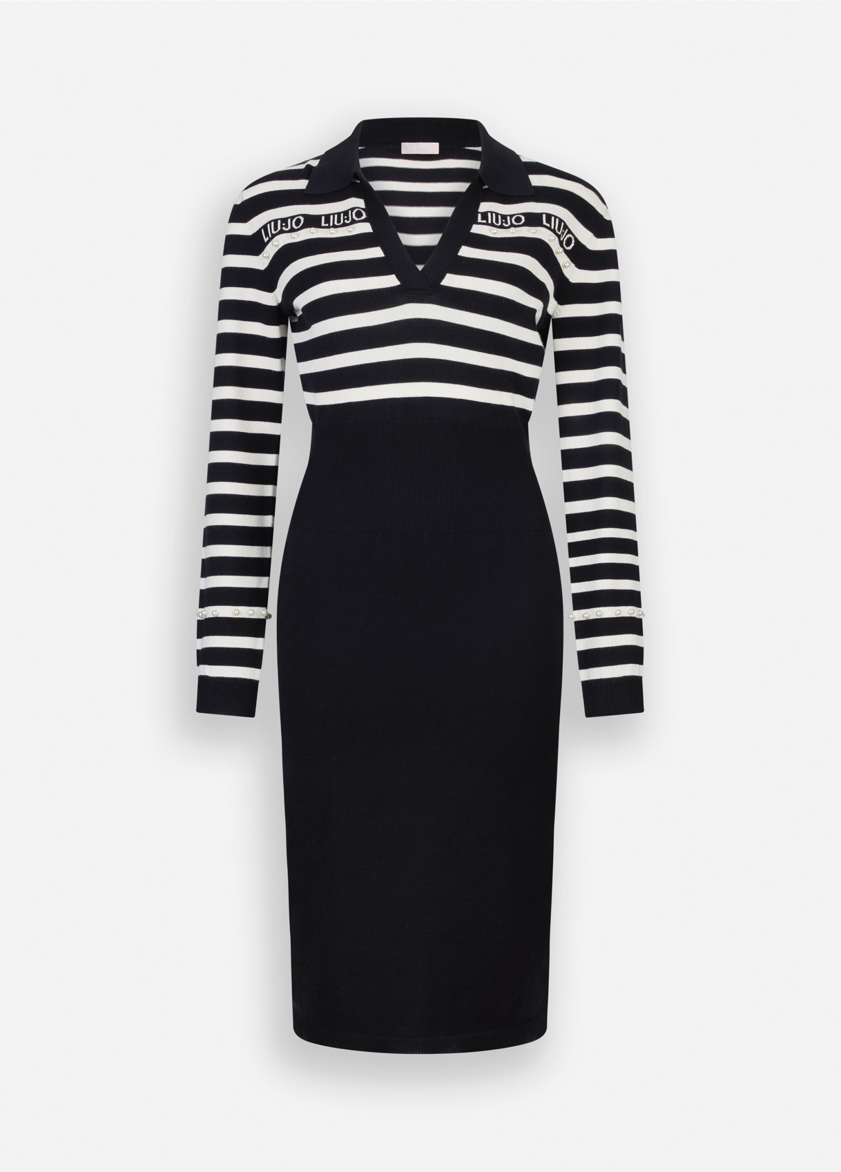 Vestido De Malha Preto com Riscas   - LIU JO 4