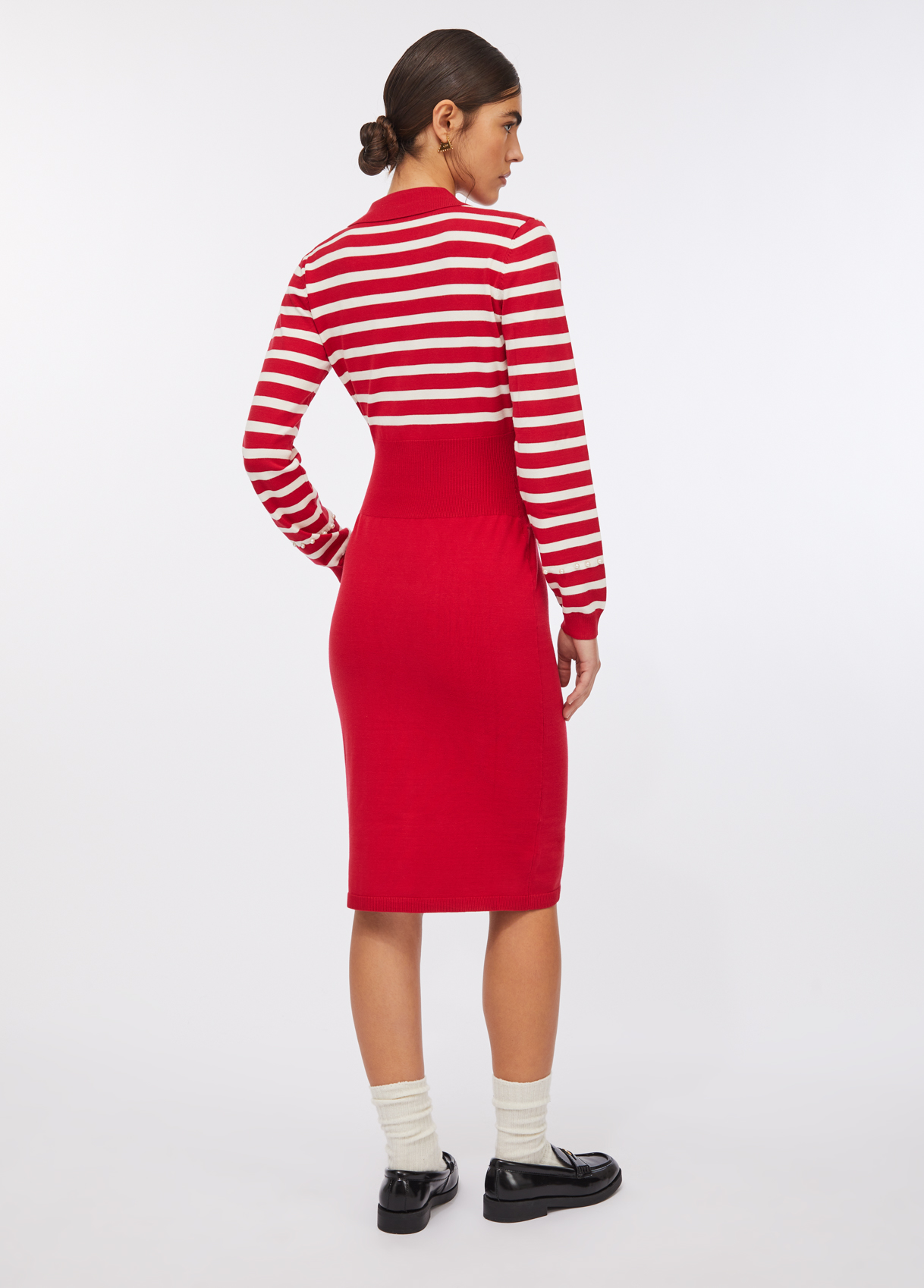 Vestido De Malha Vermelho com Riscas   - LIU JO 3