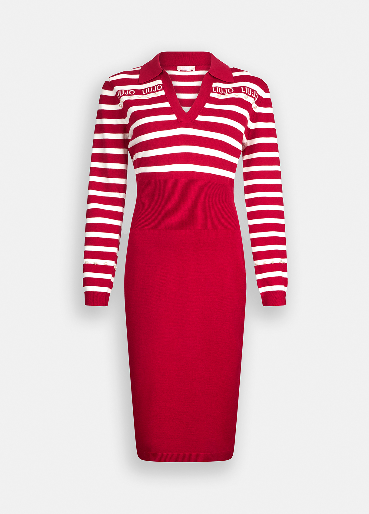 Vestido De Malha Vermelho com Riscas   - LIU JO 4
