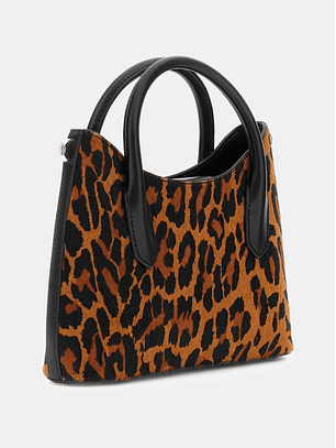 Mala DOMITILLA  Pele e Pelo Animal Print - Guess 