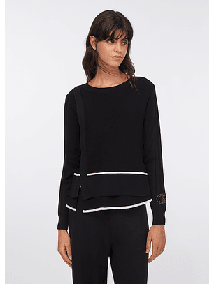 Camisola em Viscose Assimétrica Preto - LIU JO