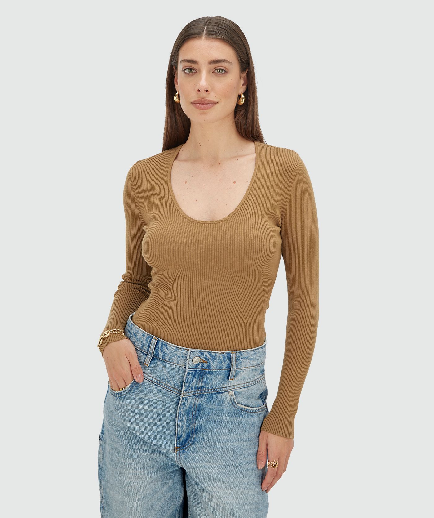 Camisola de Malha AME Camel - Josh V 1