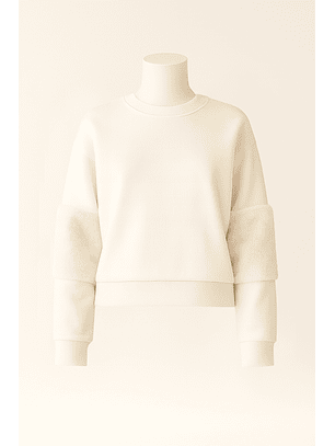 Camisola com Pelo nas Mangas Branco - SAHOCO