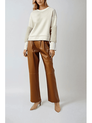 Camisola com Pelo nas Mangas Branco - SAHOCO