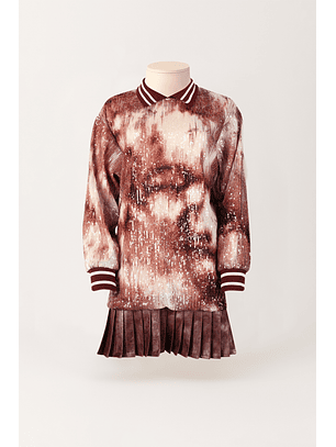 Vestido Curto com Latejoulas Bordeaux - SAHOCO 