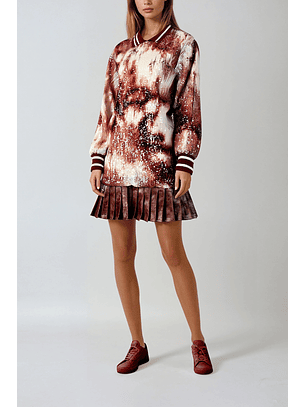 Vestido Curto com Latejoulas Bordeaux - SAHOCO 