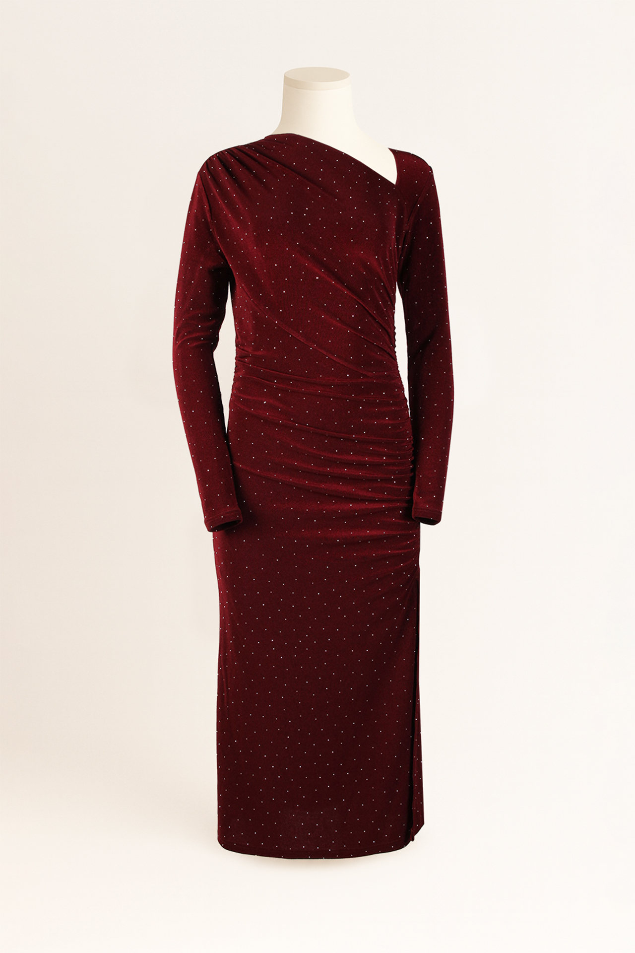 Vestido Justo em Veludo Bordeaux - SAHOCO  1