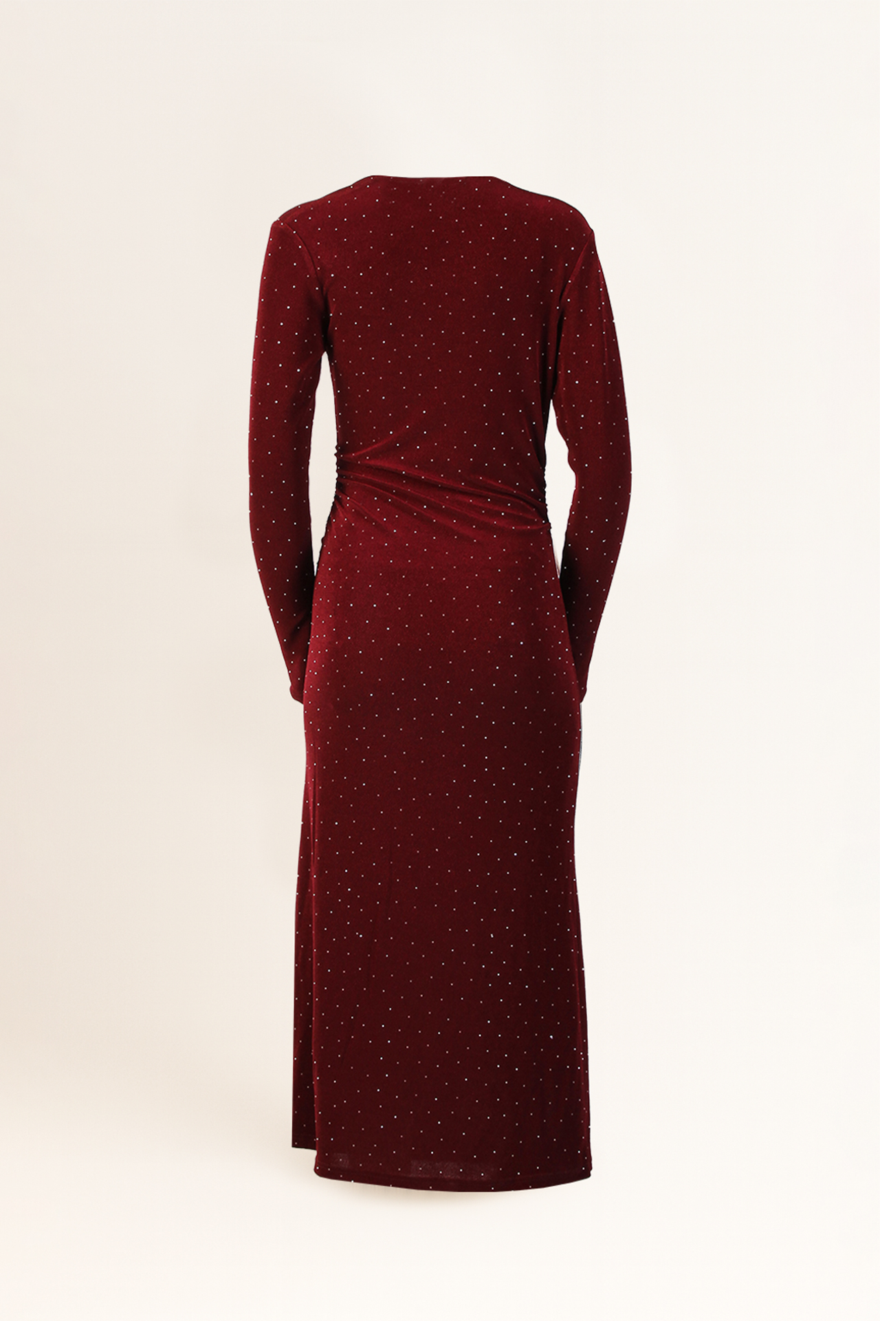 Vestido Justo em Veludo Bordeaux - SAHOCO  2