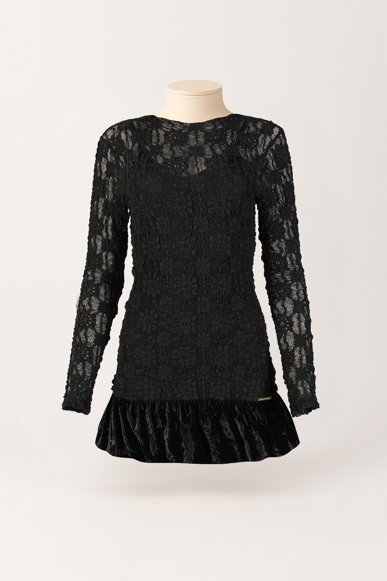 Vestido Justo em Renda Preto - SAHOCO  5