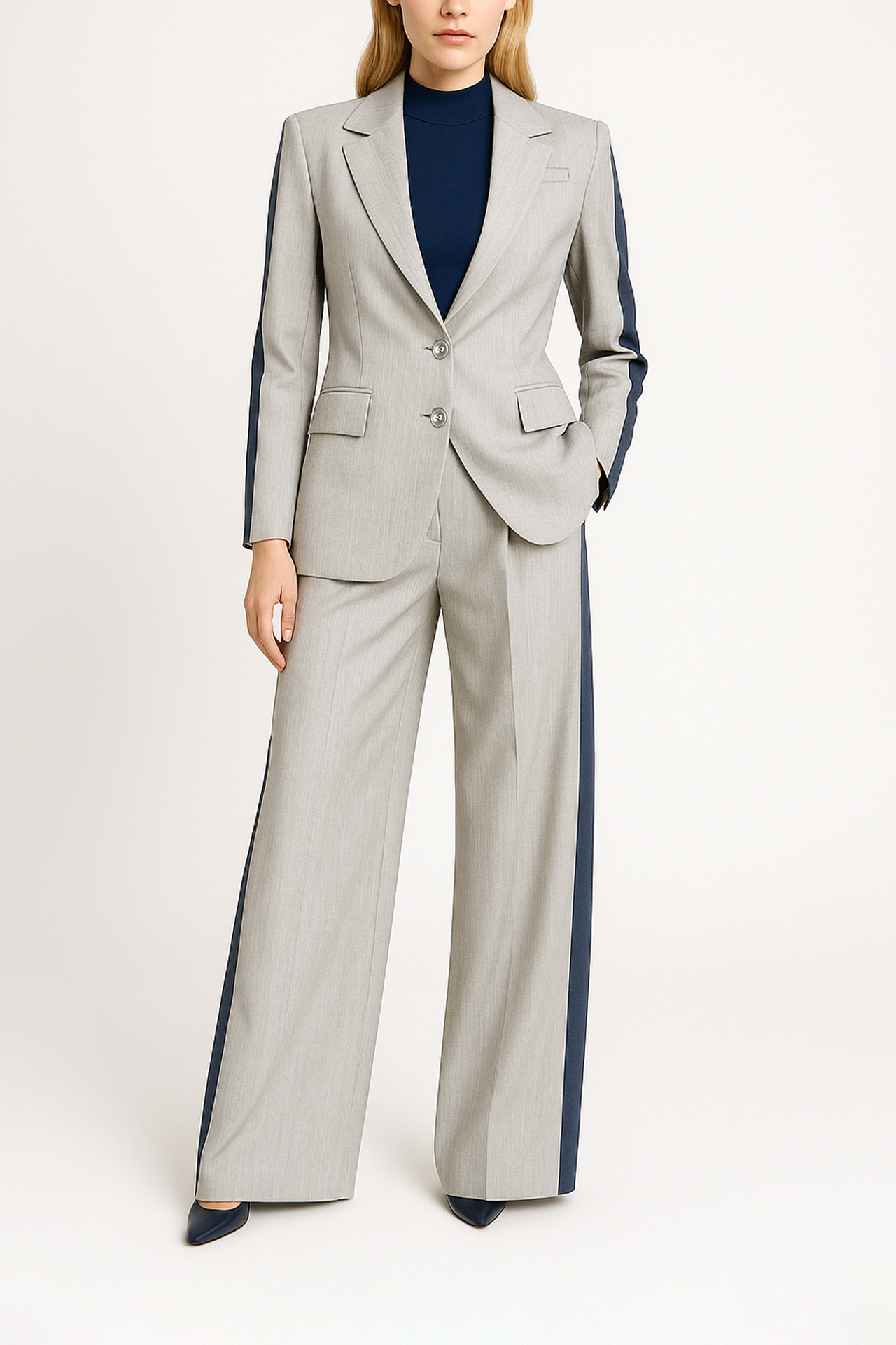 Blazer Bicolor Cinza e Azul - SAHOCO 2