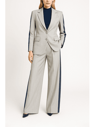 Blazer Bicolor Cinza e Azul - SAHOCO