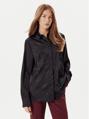 Camiseiro Acetinado em Strass AGNES Preto - Guess 