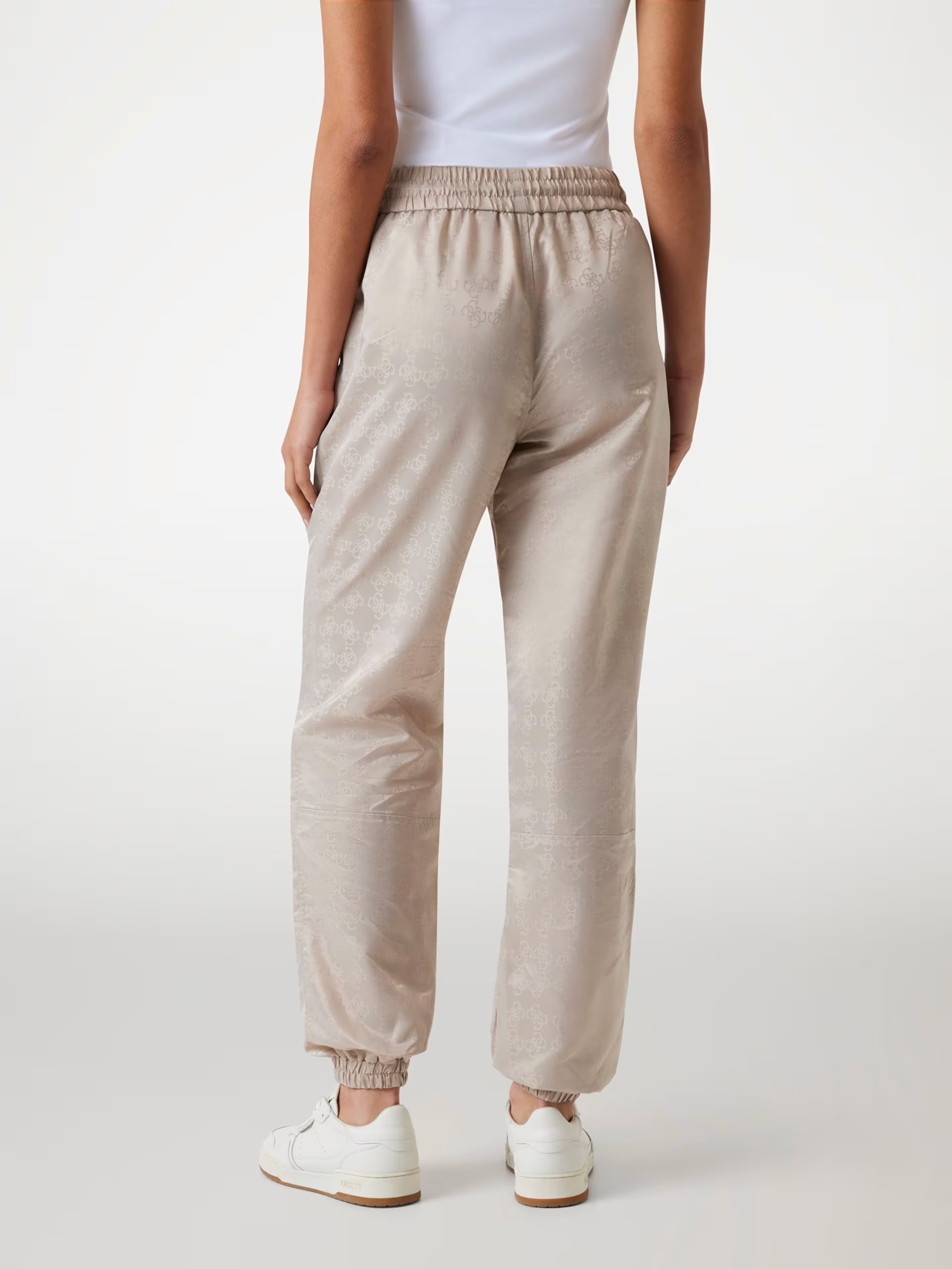 Calças com Punho e Logo Bege - Guess 4