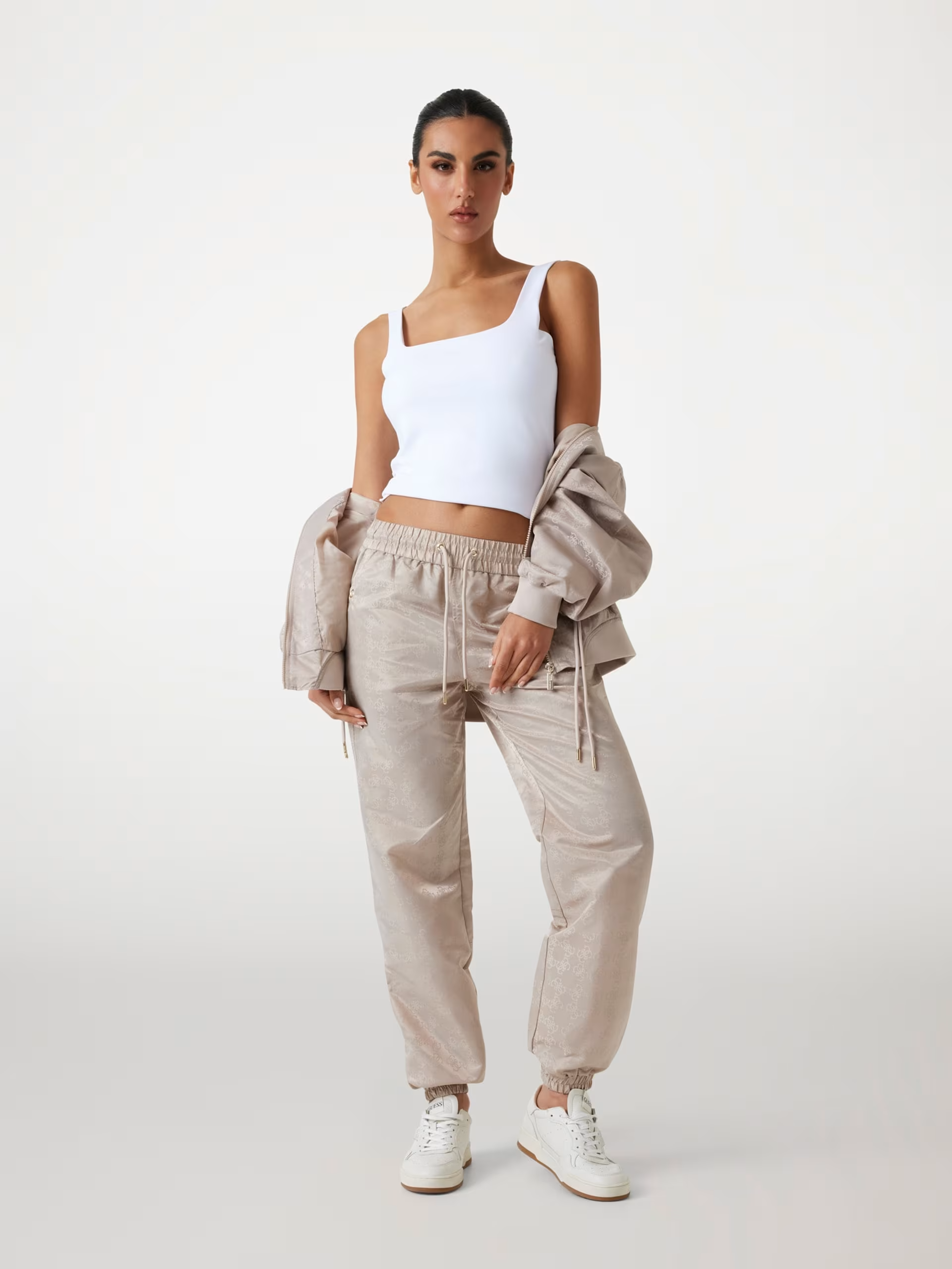 Casaco Cintado Logo Bege - Guess 2