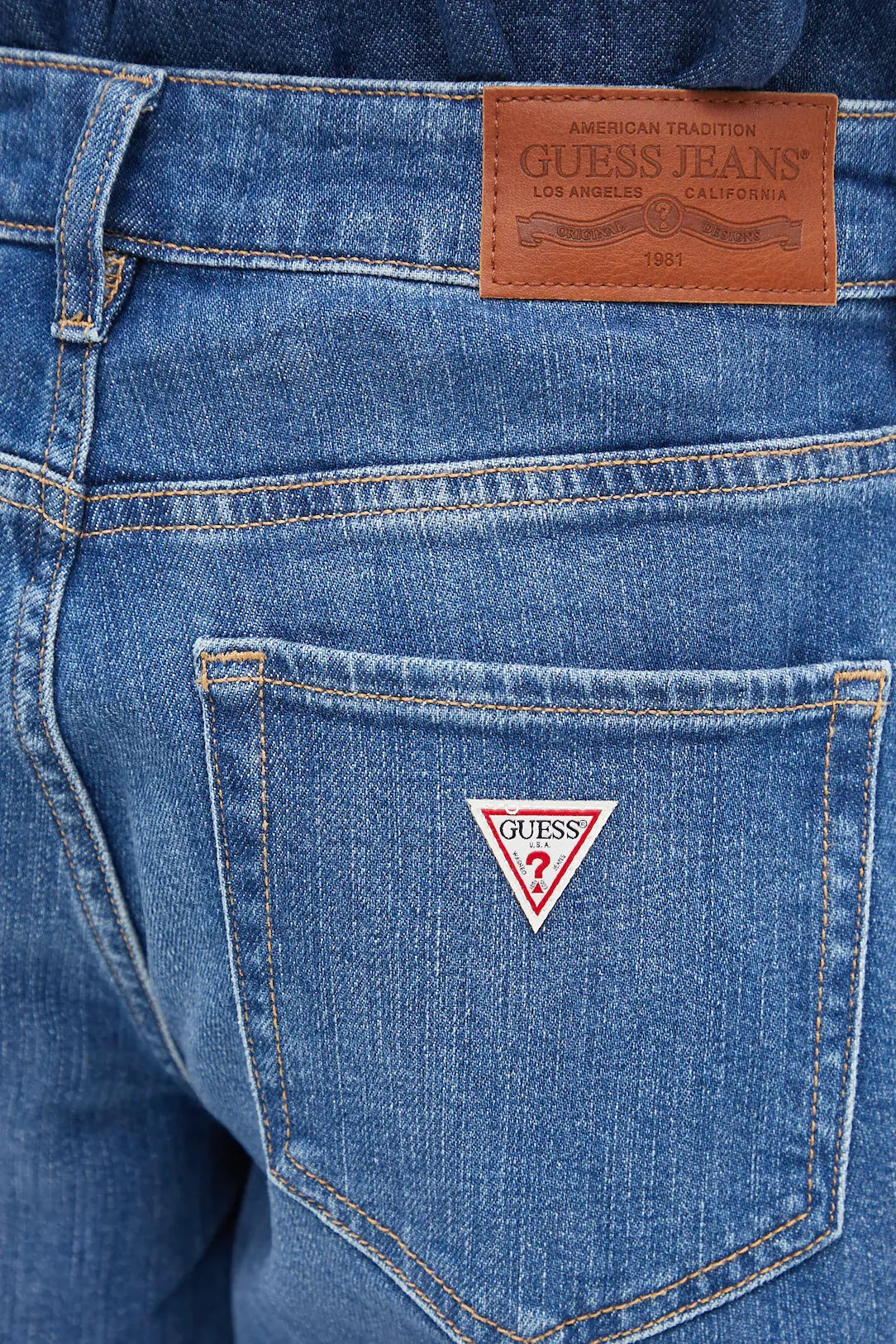 Calças Wide Leg com Costura em Ganga - Guess Jeans 5