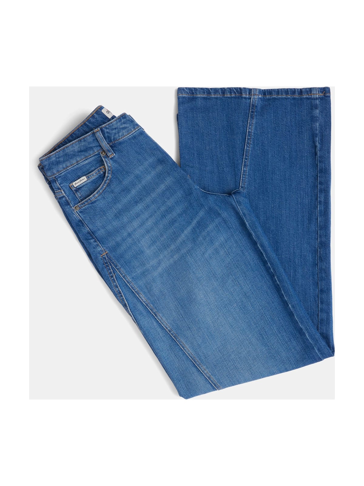 Calças Wide Leg com Costura em Ganga - Guess Jeans 8