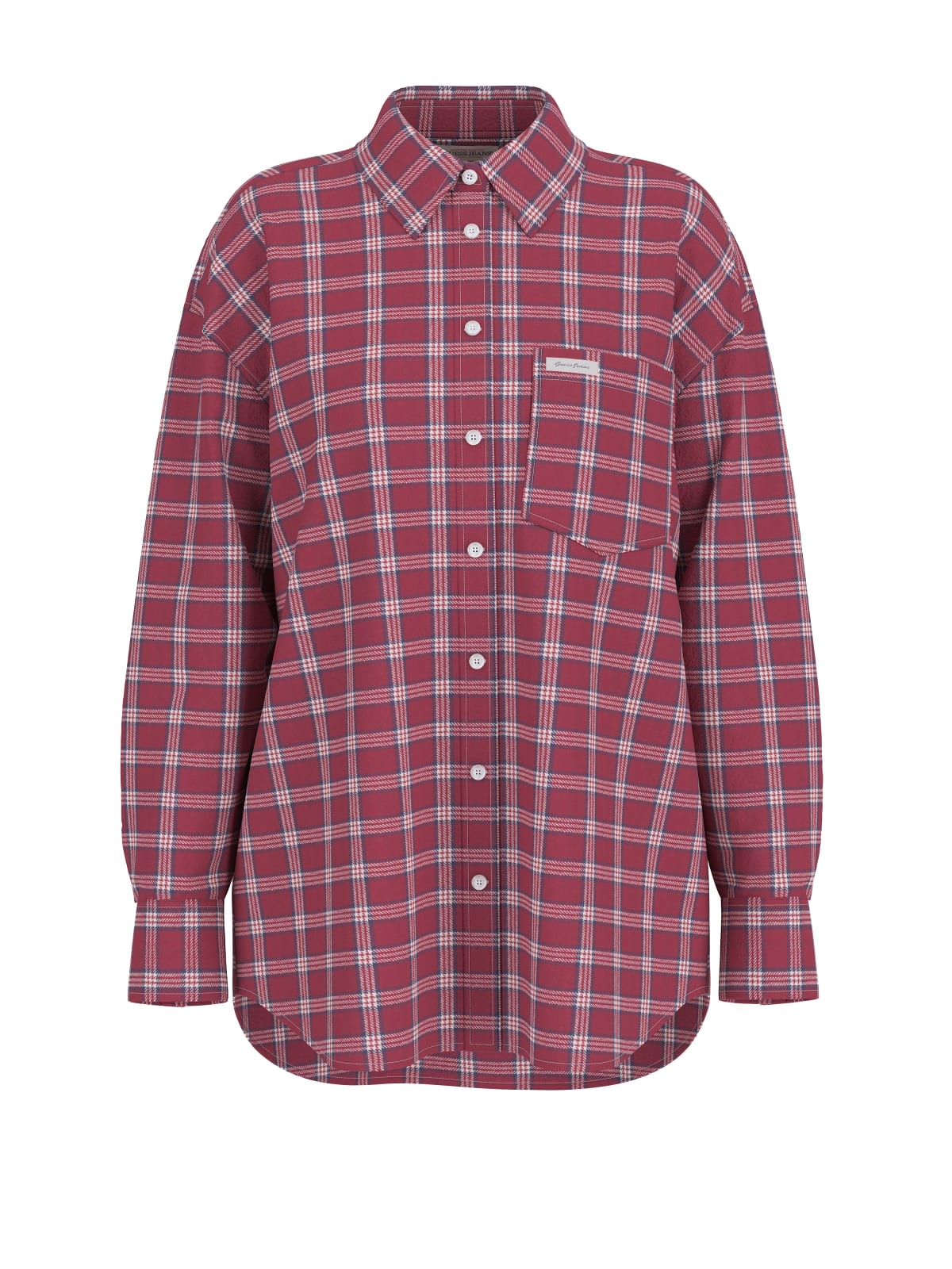 Camisa em Flanela Xadrez Bordeaux - Guess Jeans 5