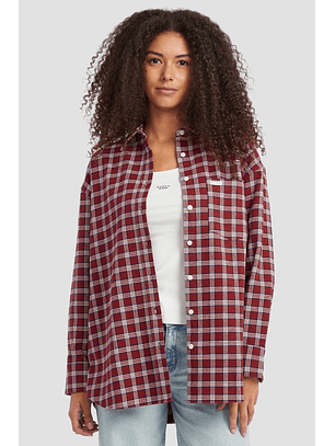 Camisa em Flanela Xadrez Bordeaux - Guess Jeans