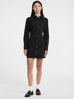 Vestido em Ganga Preto - Guess Jeans