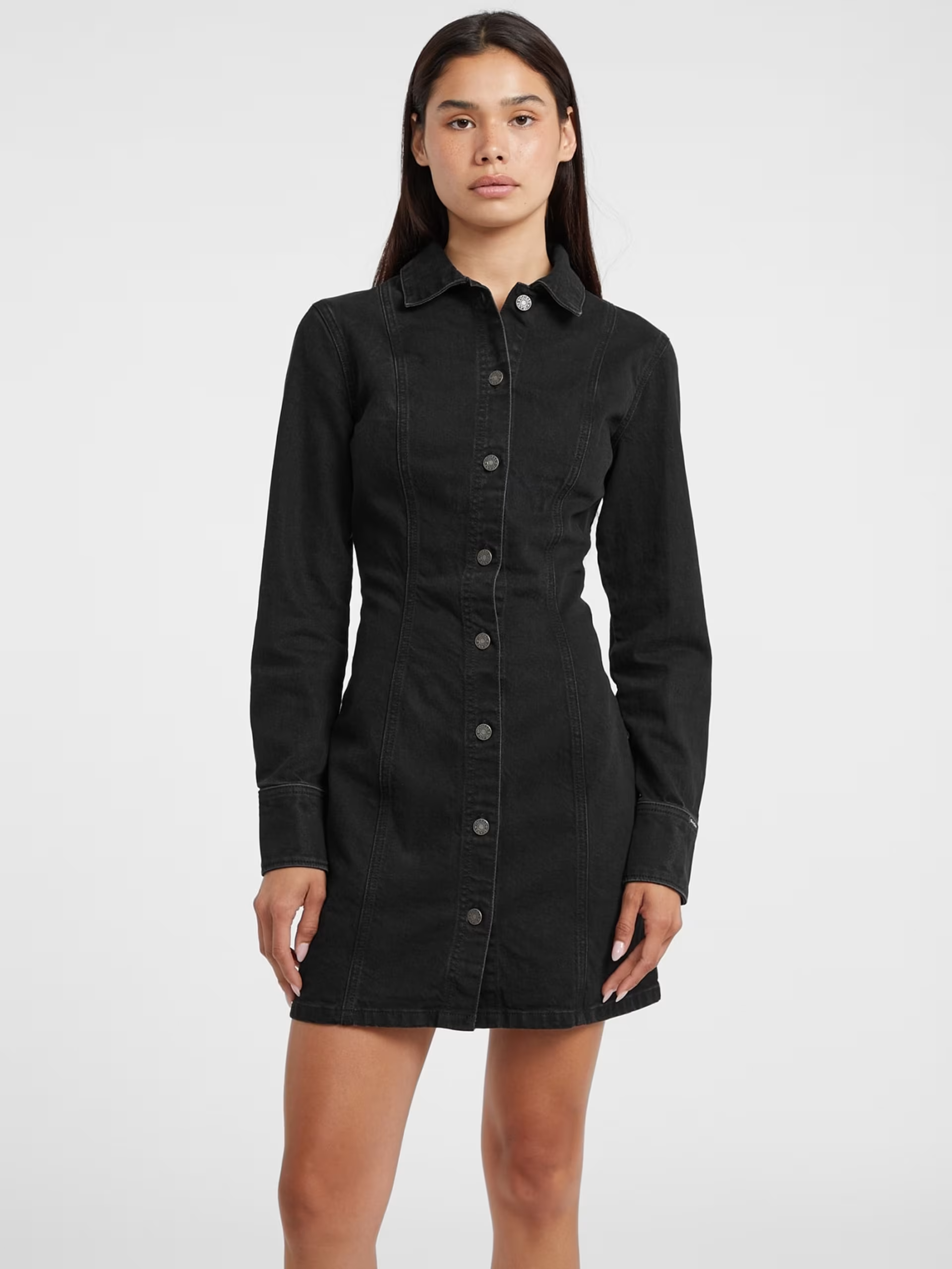 Vestido em Ganga Preto - Guess Jeans 1