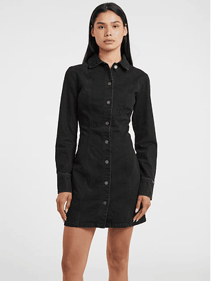 Vestido em Ganga Preto - Guess Jeans