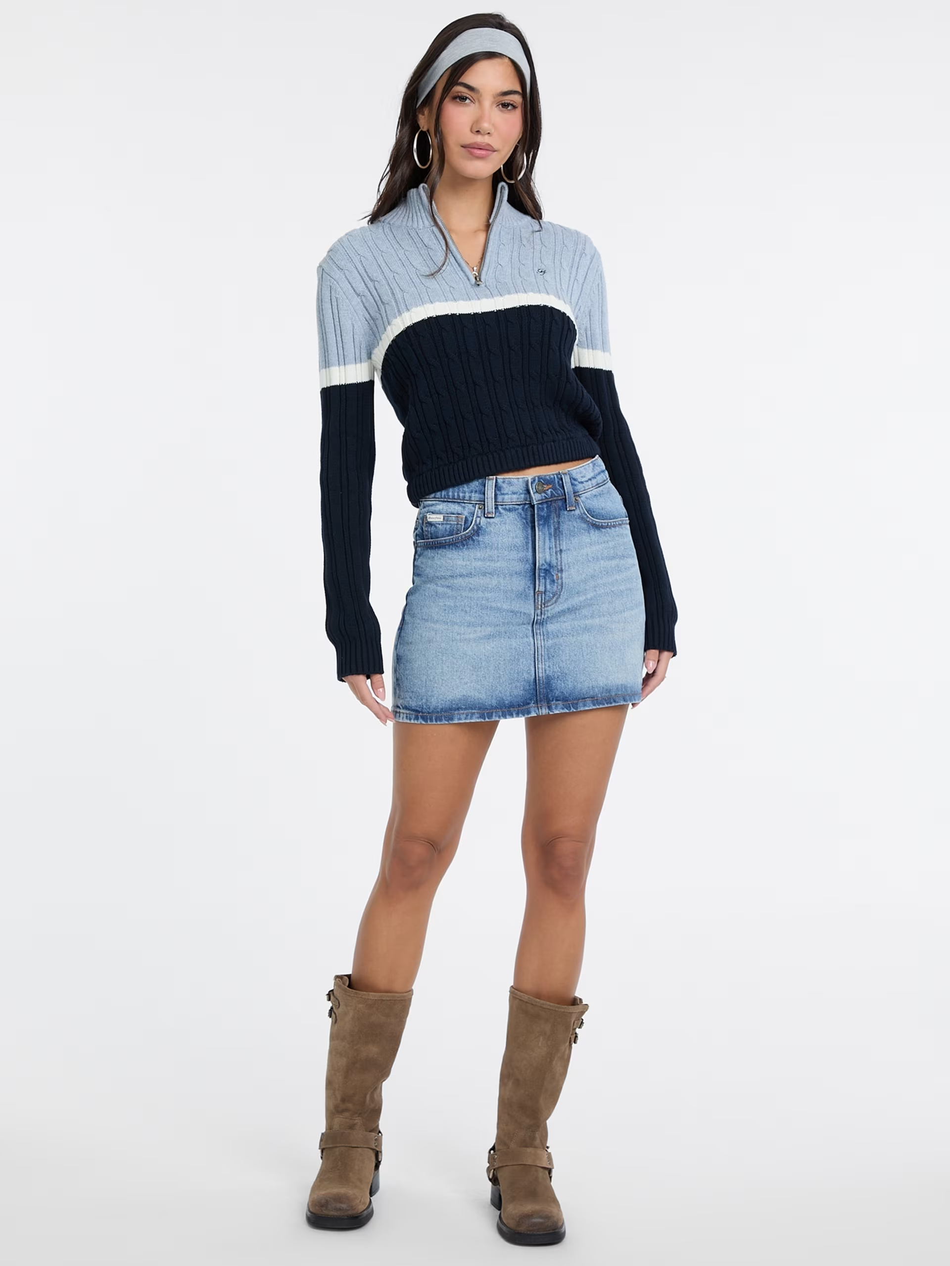 Camisola em Malha 3 Cores Azul - Guess Jeans 3