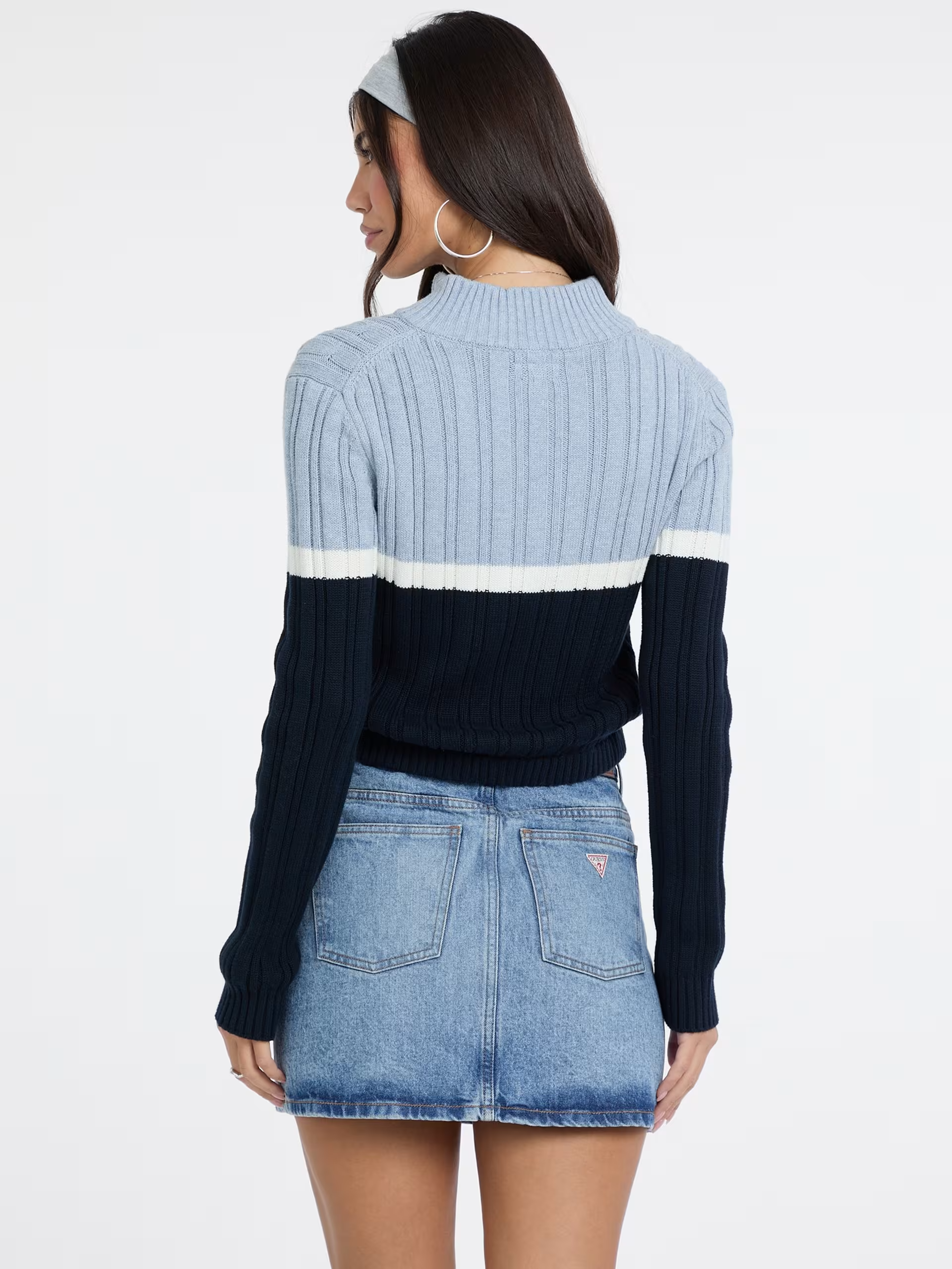 Camisola em Malha 3 Cores Azul - Guess Jeans 2