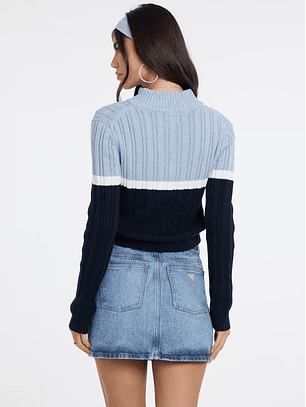 Camisola em Malha 3 Cores Azul - Guess Jeans