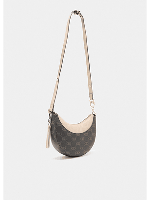 Mala de Ombro/Crossbody em Logo Castanho e Taupe - LIU JO 