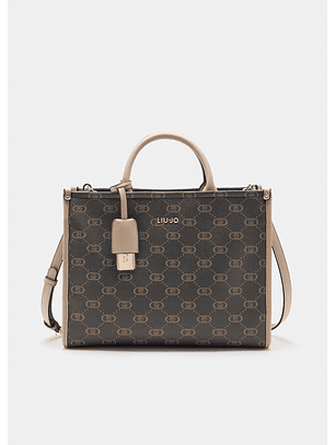 Mala de Mão com Logo e Taupe - LIU JO 