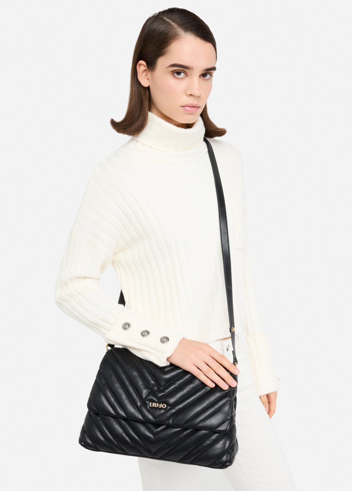 Mala de Ombro Grande Preta Acolchoada - LIU JO   5