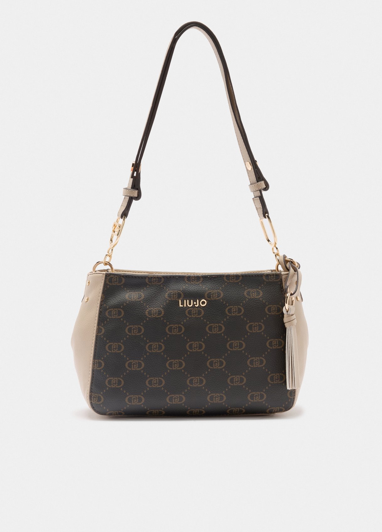 Mala de Ombro/Crossbody em Logo Castanho com Taupe - LIU JO 1