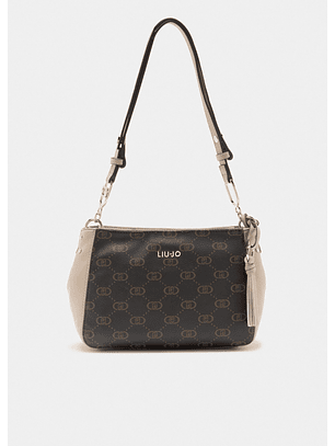 Mala de Ombro/Crossbody em Logo Castanho com Taupe - LIU JO