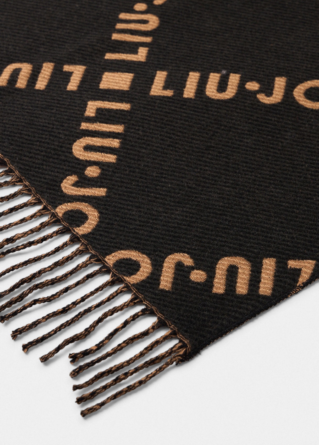 Cachecol Preto e Castanho Logo - LIU JO  3