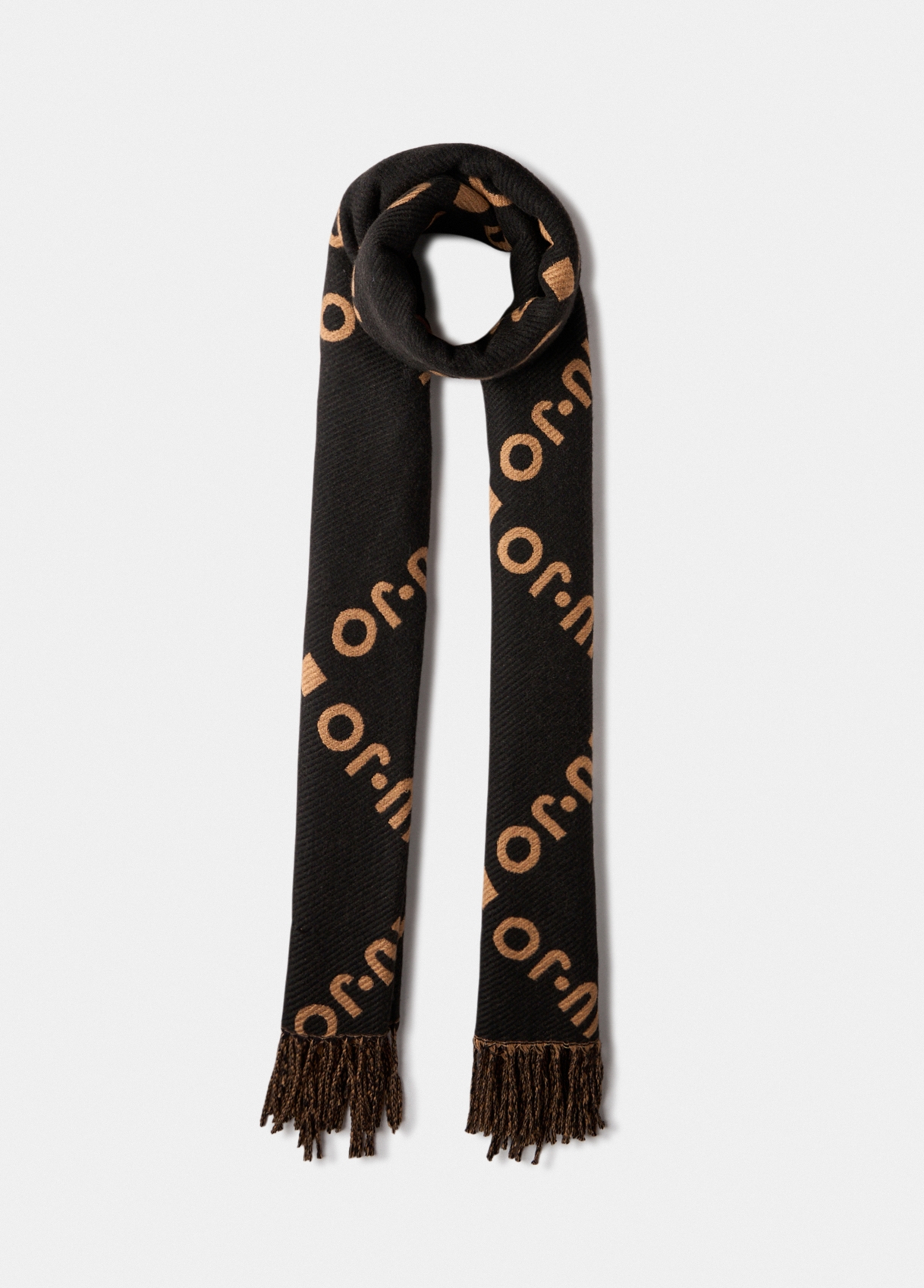 Cachecol Preto e Castanho Logo - LIU JO  1