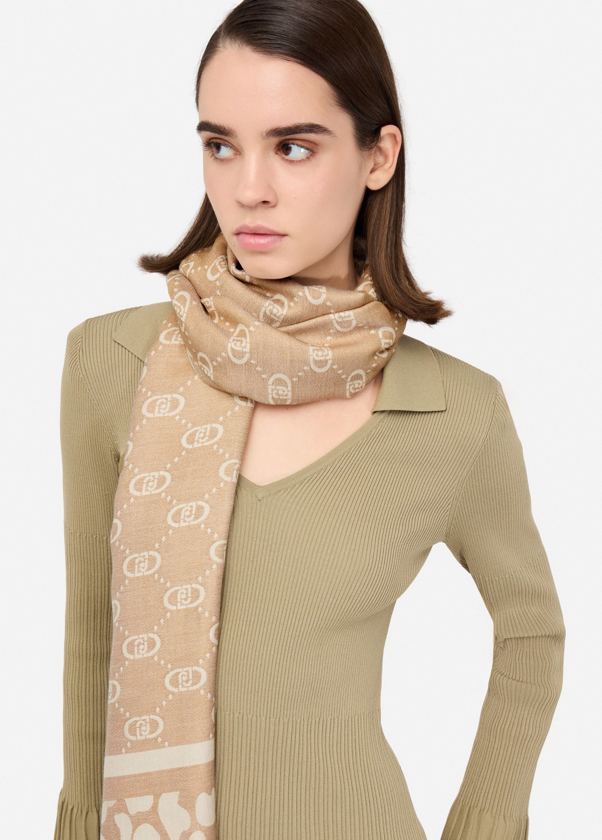 Echarpe Bege com Logo - LIU JO   2