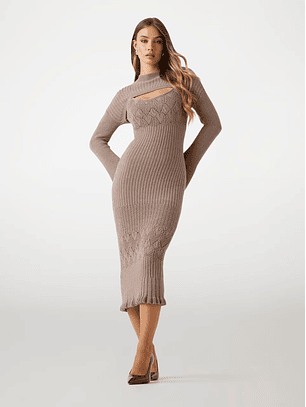 Vestido de Malha Twin-set Taupe - Guess