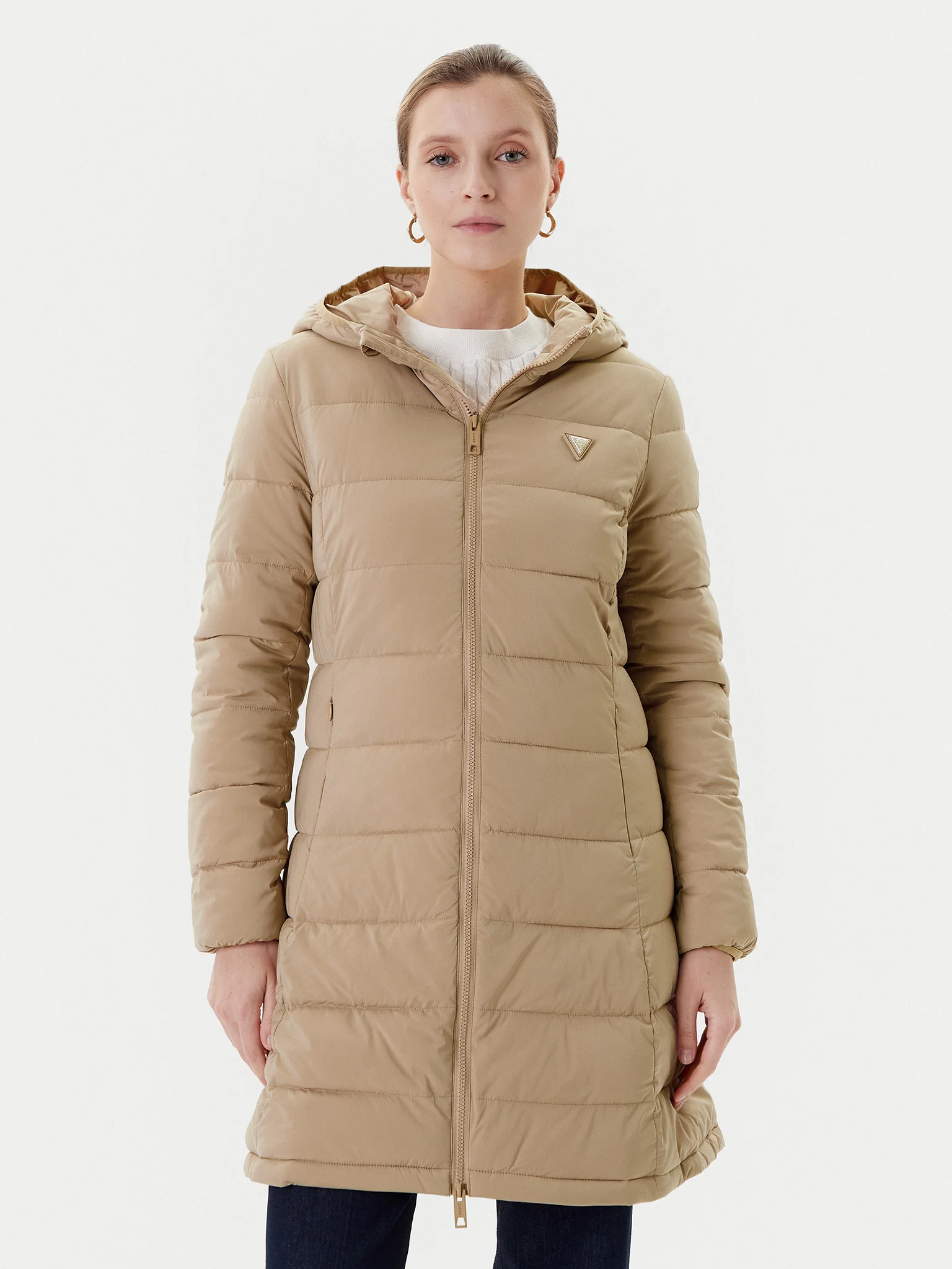 Casaco Médio Básico Aleta Bege - Guess  1