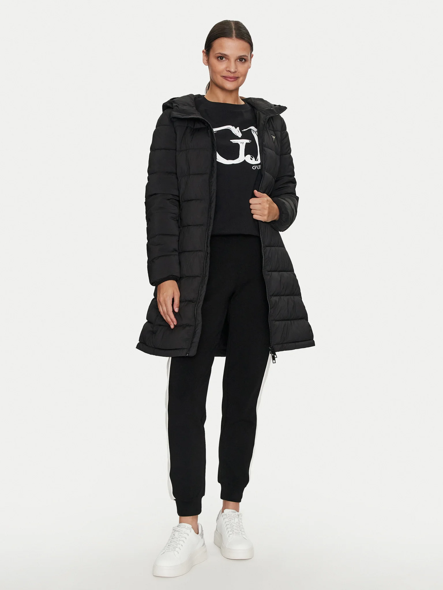 Casaco Médio Básico Aleta Preto - Guess 3