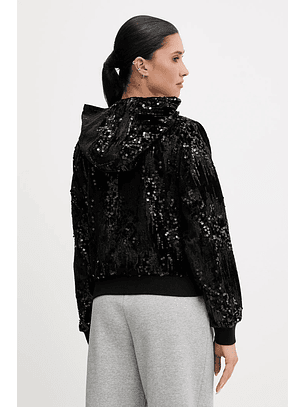Casaco com Latejoulas e Veludo Preto - Guess 