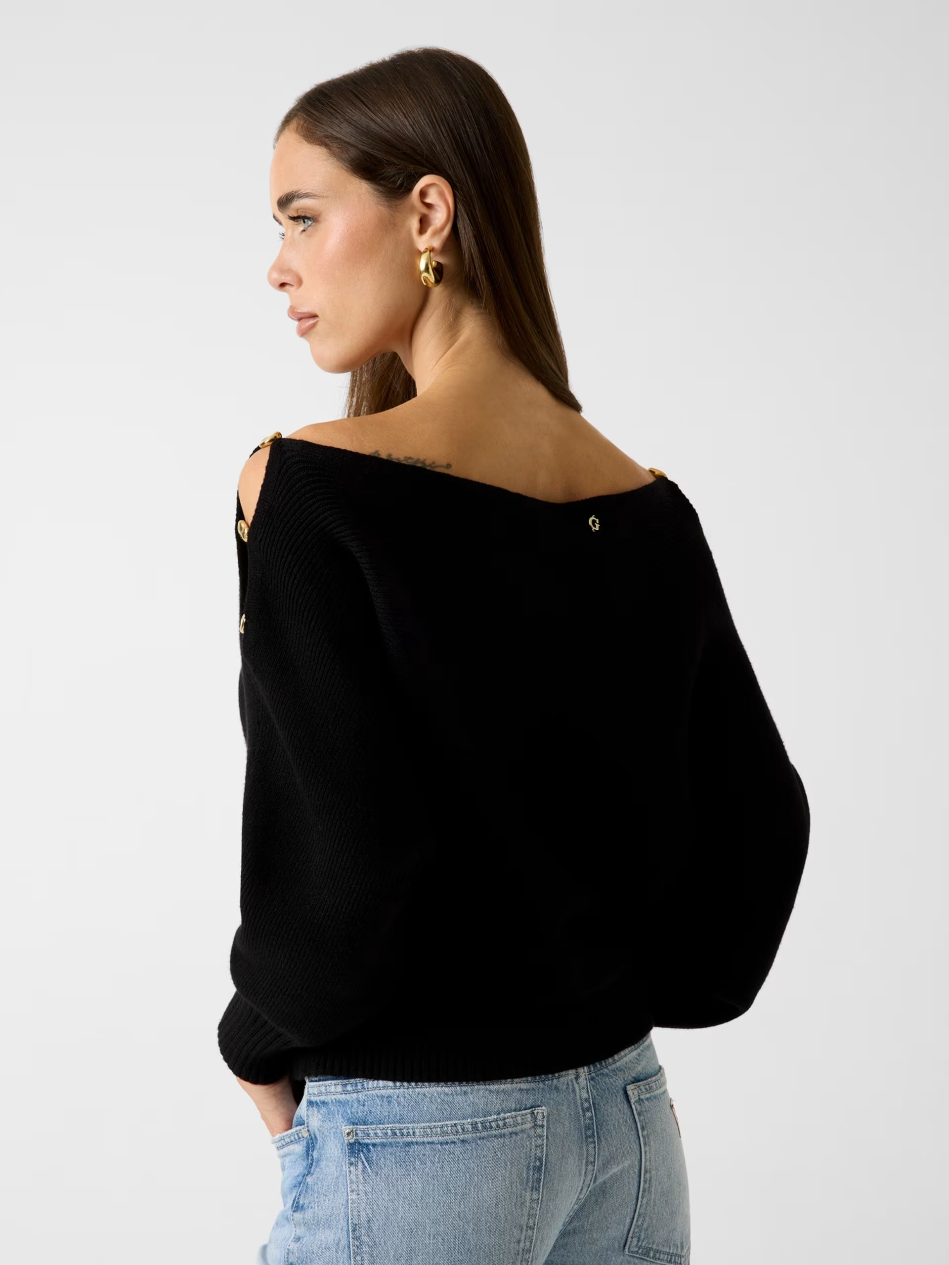 Camisola de Malha com Abreturas JAMIA Preto - Guess  2