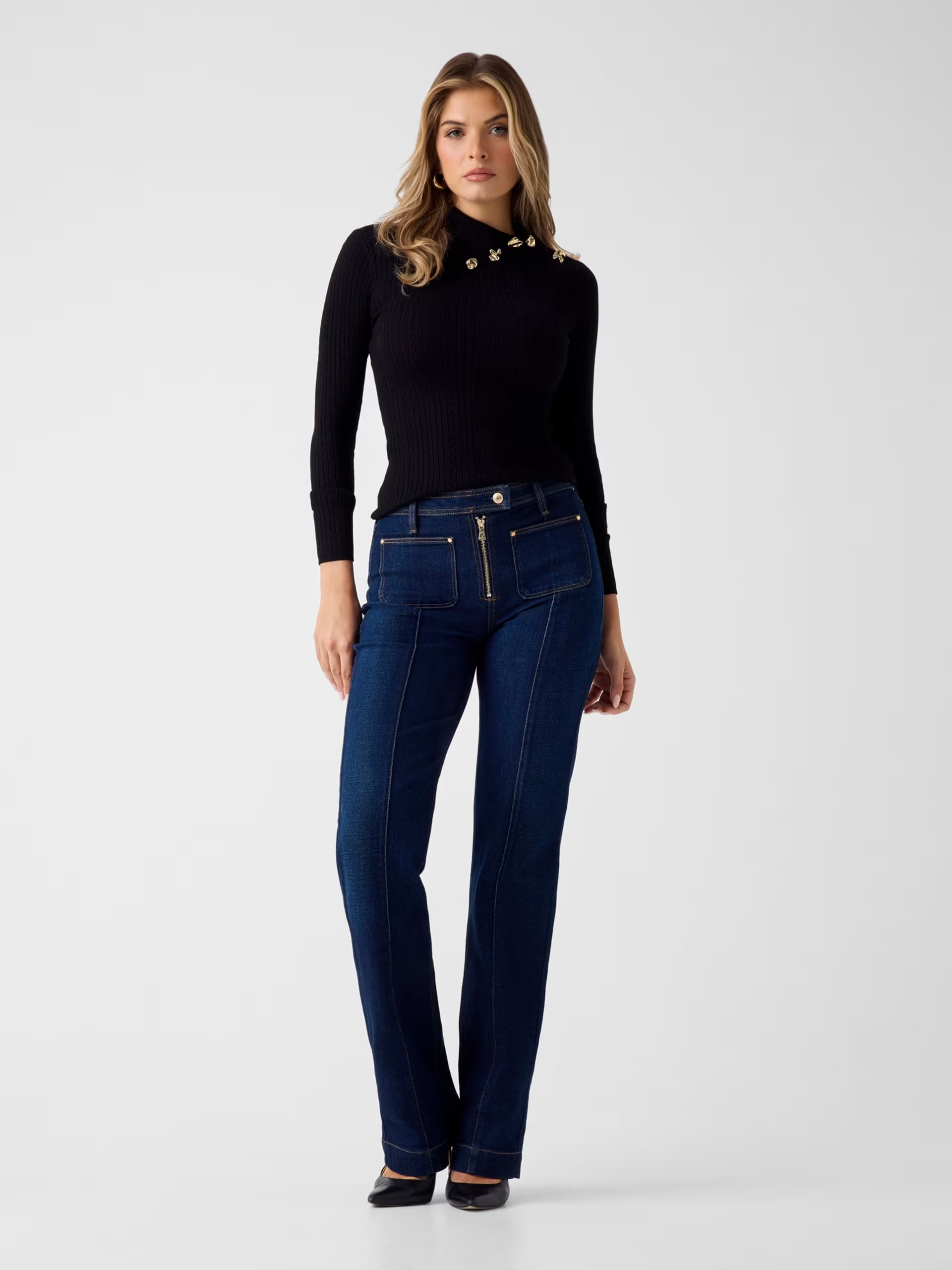 Camisola de Malha Gola Alta PRSICILLA Preto - Guess  3