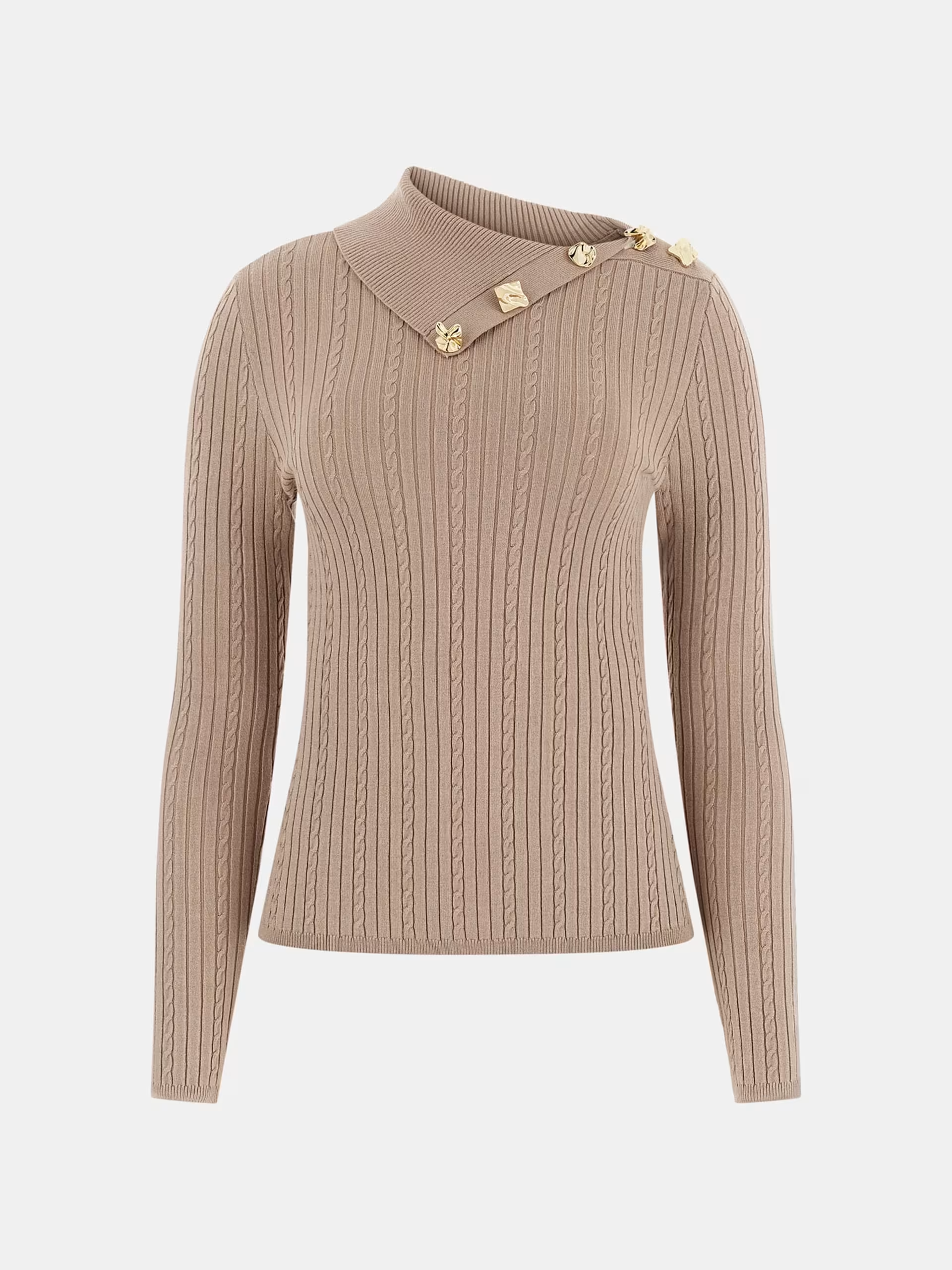 Camisola de Malha Gola Alta PRSICILLA Bege - Guess  5