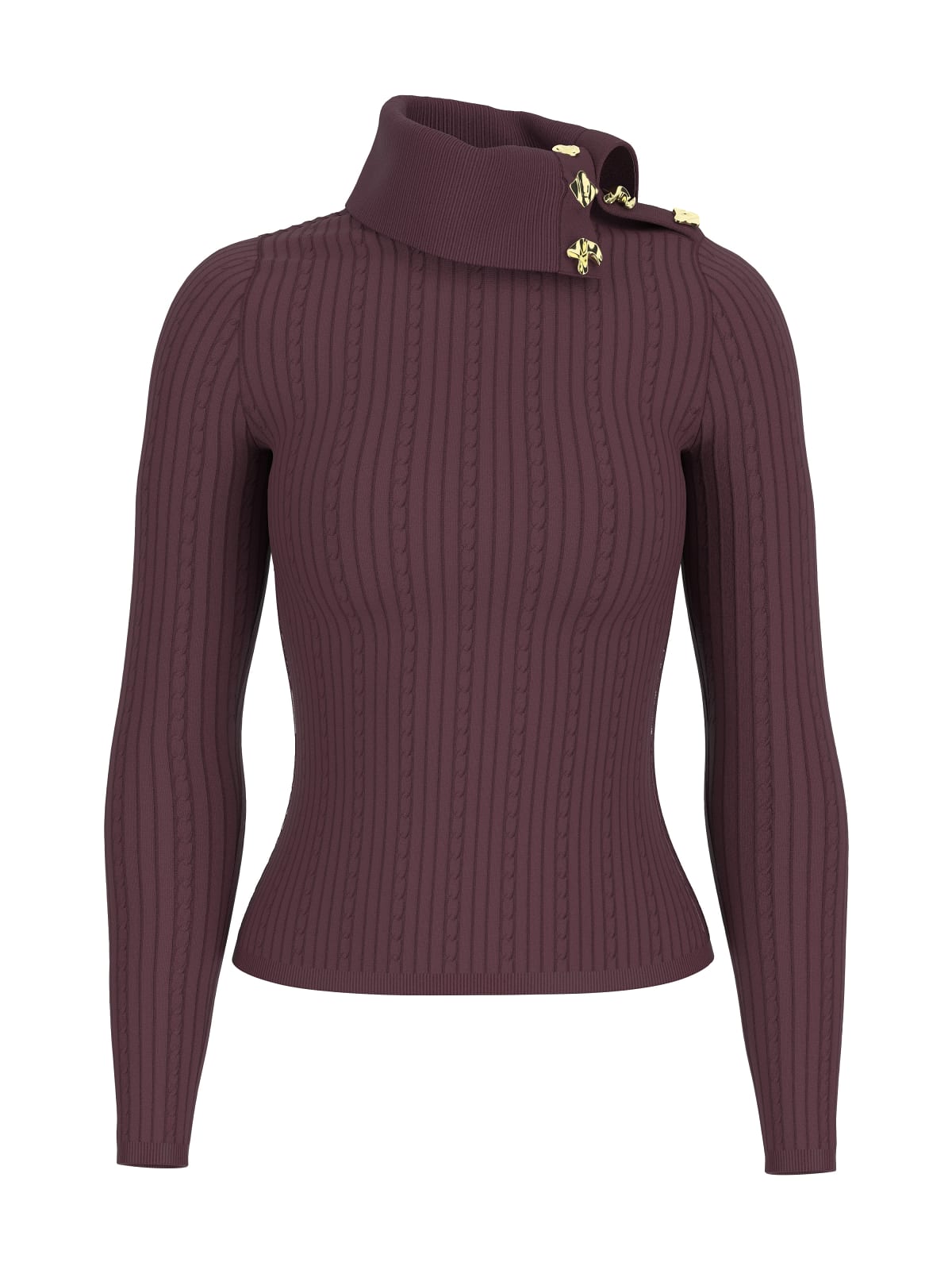 Camisola de Malha Gola Alta PRSICILLA Vinho - Guess 3