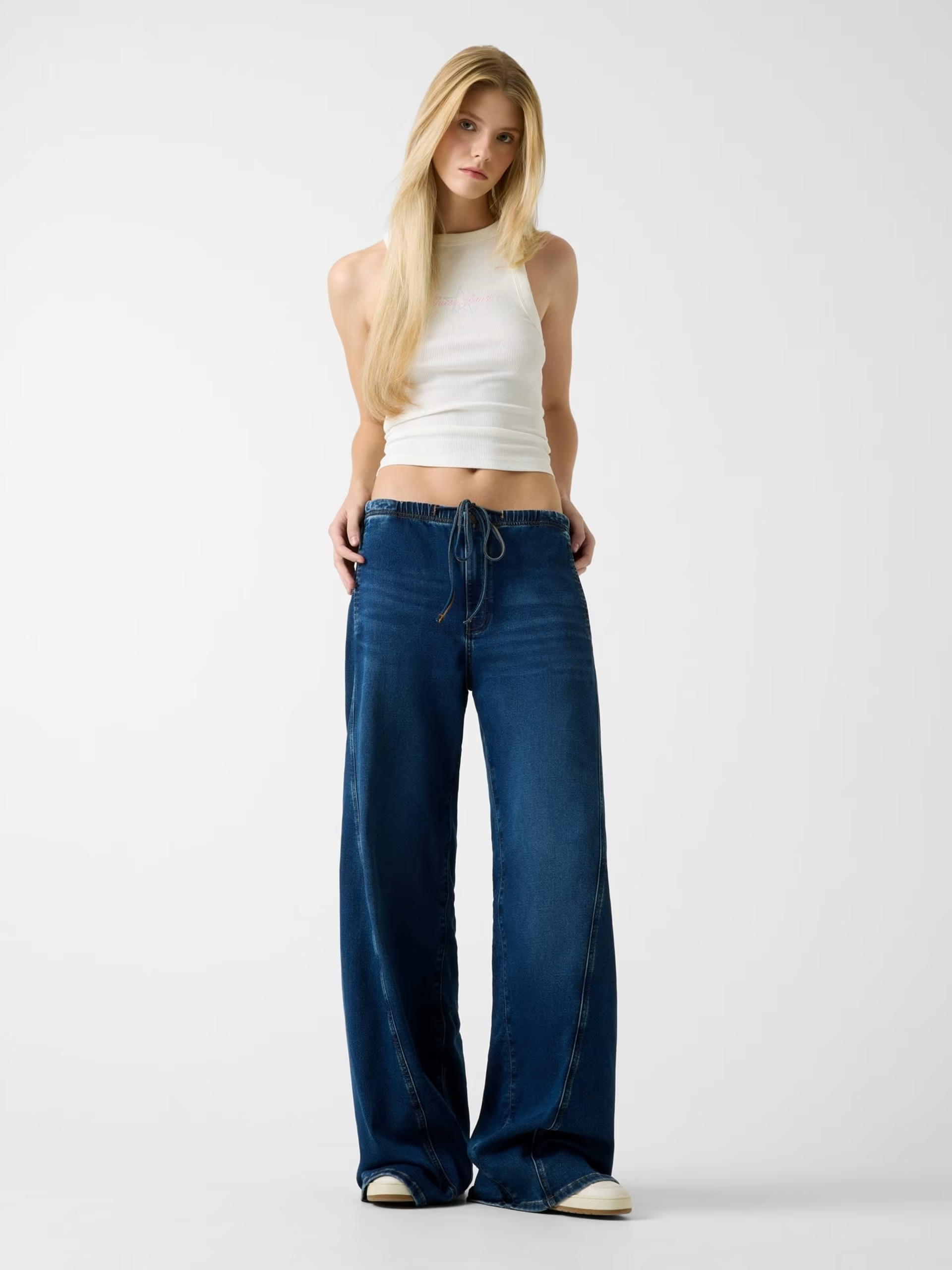 Calças Largas com Cós de Atilho Ganga - Guess Jeans 2